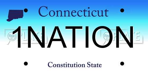1NATION Connecticut License Plate