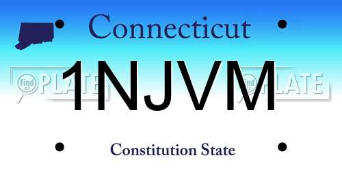 1NJVM Connecticut License Plate