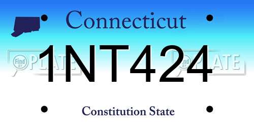1NT424 Connecticut License Plate