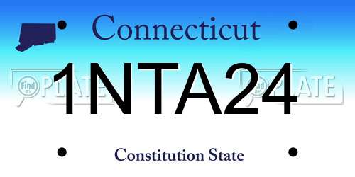 1NTA24 Connecticut License Plate