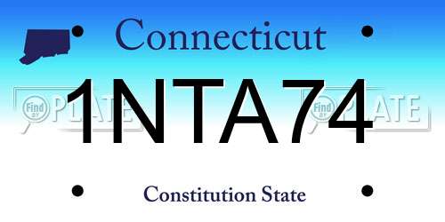 1NTA74 Connecticut License Plate