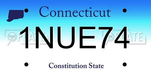 1NUE74 Connecticut License Plate