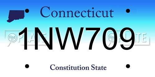 1NW709 Connecticut License Plate