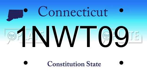 1NWT09 Connecticut License Plate