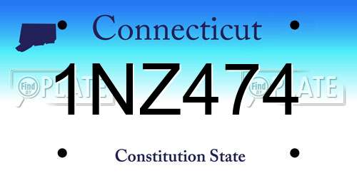 1NZ474 Connecticut License Plate