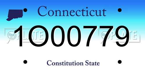1O00779 Connecticut License Plate