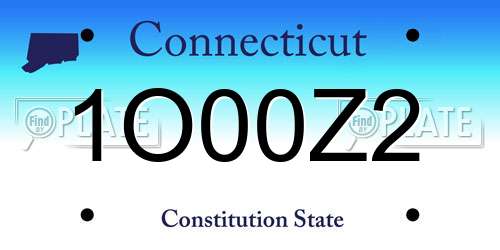 1O00Z2 Connecticut License Plate
