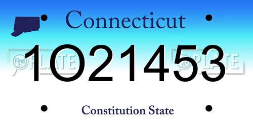1O21453 Connecticut License Plate