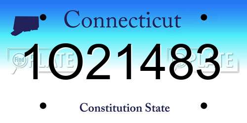 1O21483 Connecticut License Plate