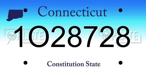 1O28728 Connecticut License Plate
