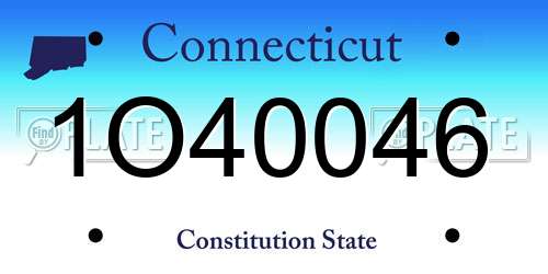 1O40046 Connecticut License Plate