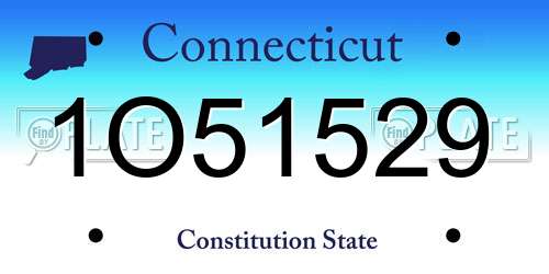 1O51529 Connecticut License Plate
