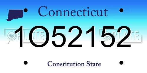 1O52152 Connecticut License Plate