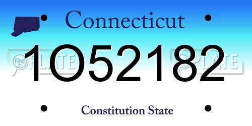 1O52182 Connecticut License Plate