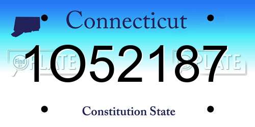 1O52187 Connecticut License Plate