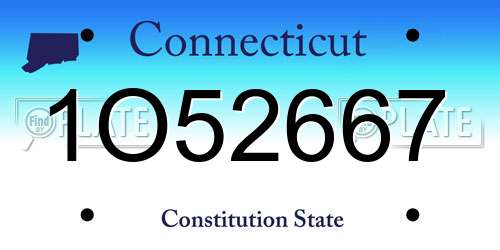 1O52667 Connecticut License Plate