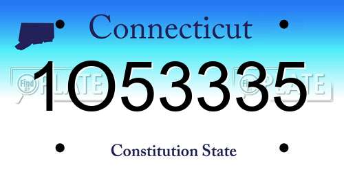 1O53335 Connecticut License Plate