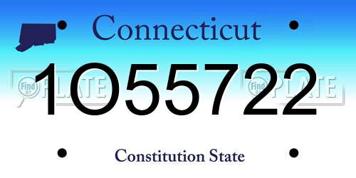 1O55722 Connecticut License Plate