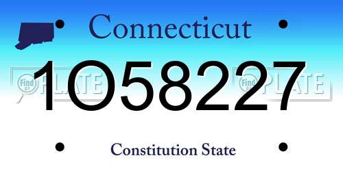 1O58227 Connecticut License Plate