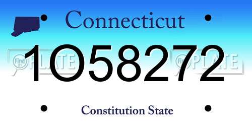 1O58272 Connecticut License Plate
