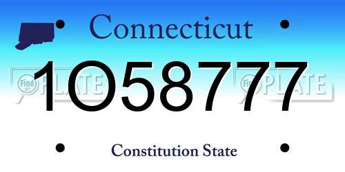 1O58777 Connecticut License Plate