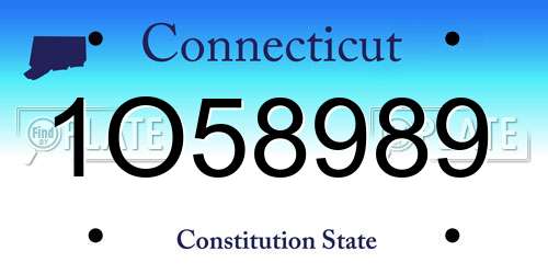 1O58989 Connecticut License Plate