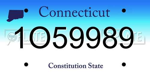 1O59989 Connecticut License Plate