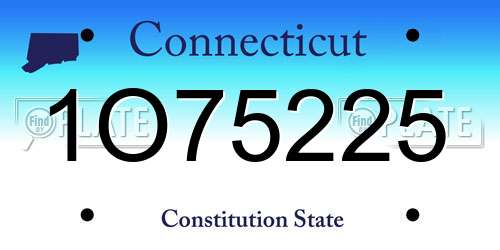 1O75225 Connecticut License Plate