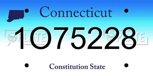 1O75228 Connecticut License Plate