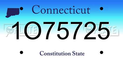 1O75725 Connecticut License Plate