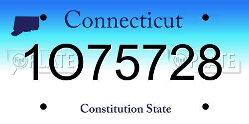 1O75728 Connecticut License Plate