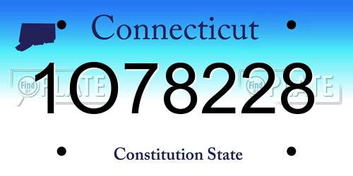 1O78228 Connecticut License Plate