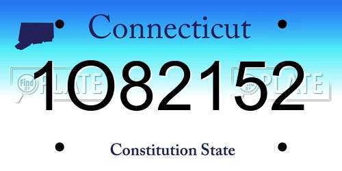 1O82152 Connecticut License Plate