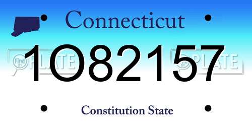 1O82157 Connecticut License Plate