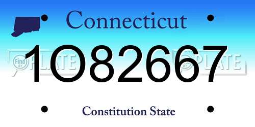 1O82667 Connecticut License Plate