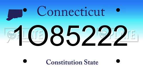 1O85222 Connecticut License Plate