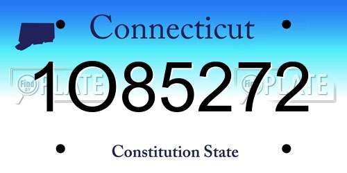 1O85272 Connecticut License Plate