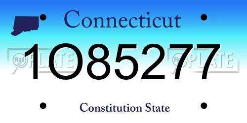1O85277 Connecticut License Plate