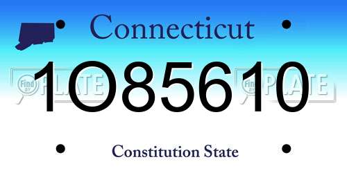 1O85610 Connecticut License Plate