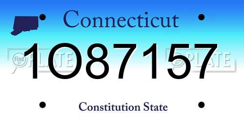 1O87157 Connecticut License Plate