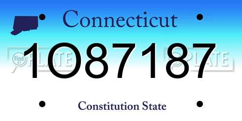 1O87187 Connecticut License Plate
