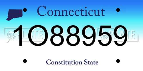 1O88959 Connecticut License Plate