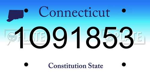1O91853 Connecticut License Plate