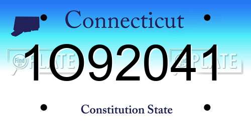 1O92041 Connecticut License Plate