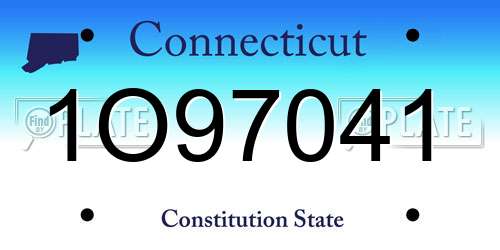 1O97041 Connecticut License Plate