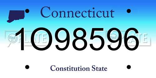 1O98596 Connecticut License Plate
