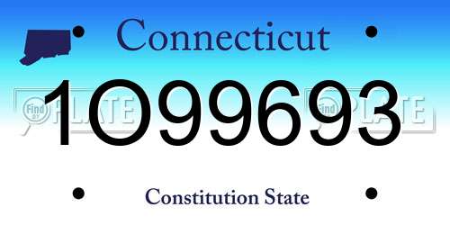 1O99693 Connecticut License Plate