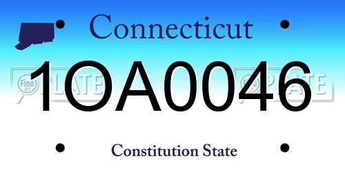 1OA0046 Connecticut License Plate