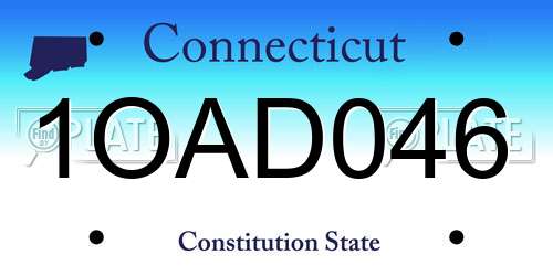 1OAD046 Connecticut License Plate