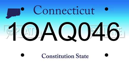 1OAQ046 Connecticut License Plate